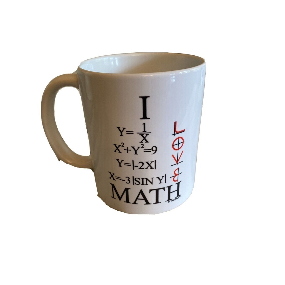 ThisWear I Love Math Equations Ceramic Coffee Mug White Novelty Teacher Gift